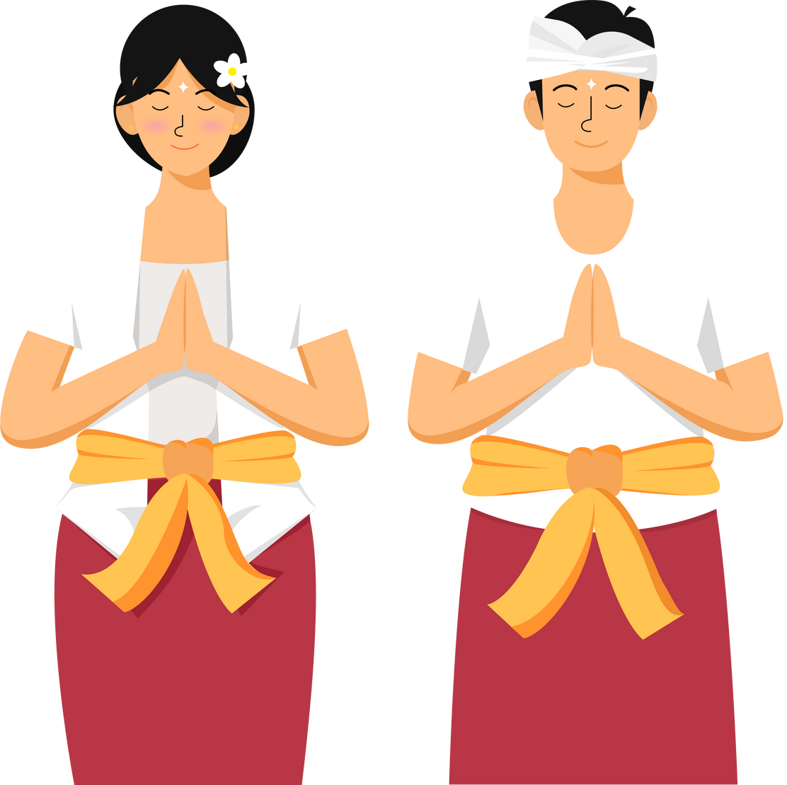 Hindu Couple Praying in Nyepi Day